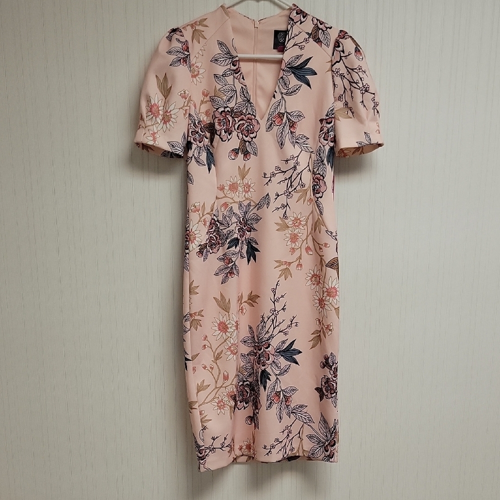 Vince Camuto Women's Pink Floral Scuba Sheath Dress, Sz 4. New With Tags - Picture 2 of 8